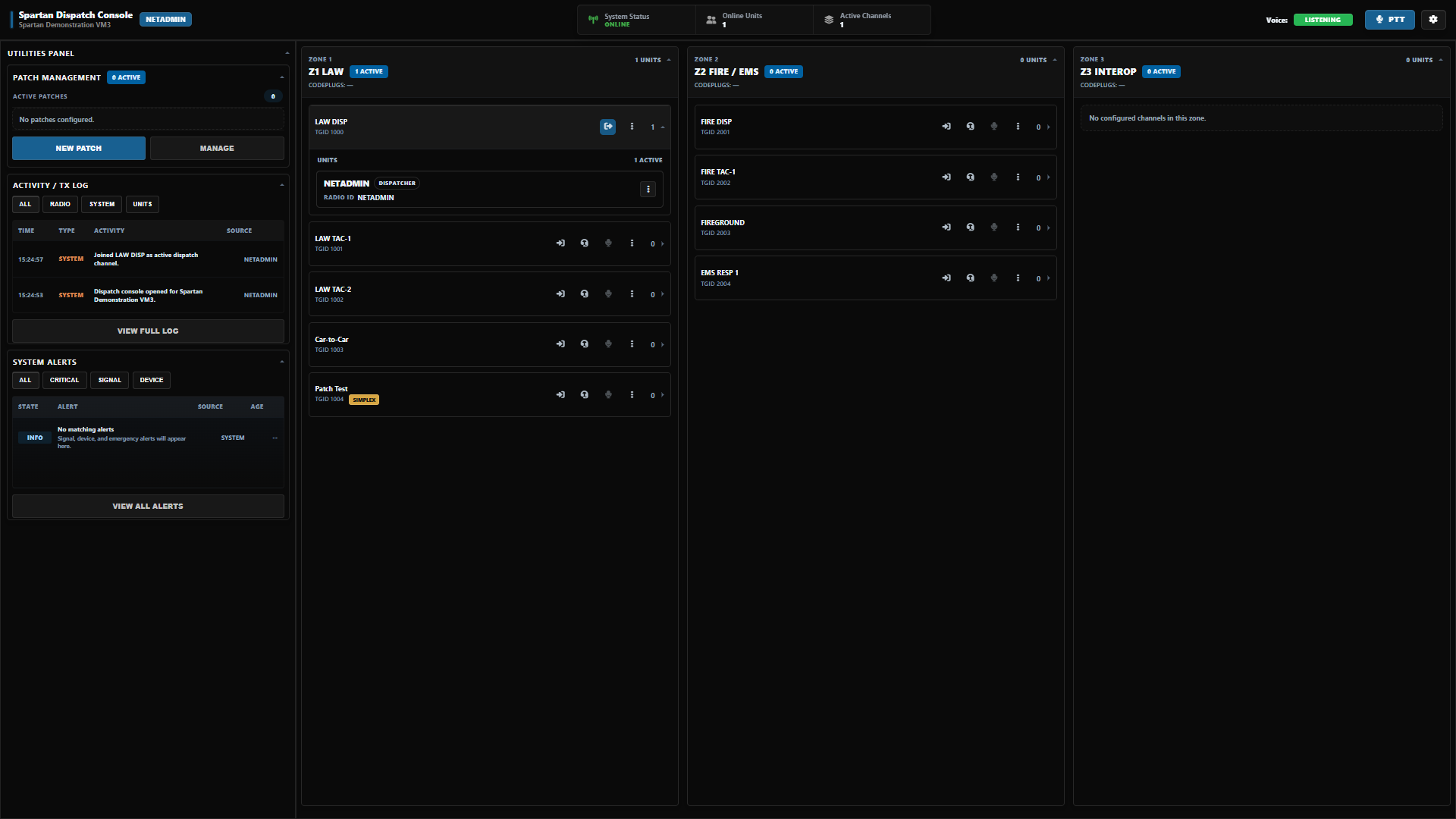 SpartanRadio dispatch console